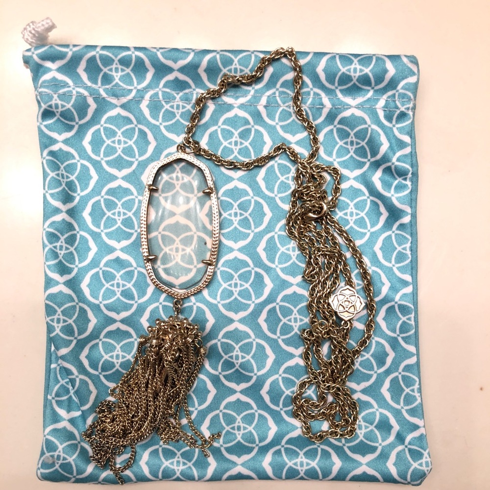 Kendra Scott Rayne necklace, clear stone